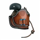 Lederen pistoolpistoolholster met 9 mm munitiehouder