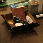 Leren sieradenblad Valet lade vouwt plat opbergbureau