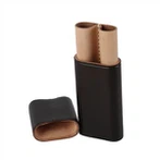 Tourton echt lederen sigaar / pen geval