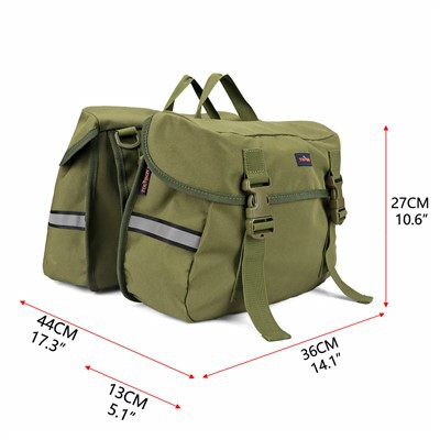 Green Canvas Bicycle Double Pannier Bag best